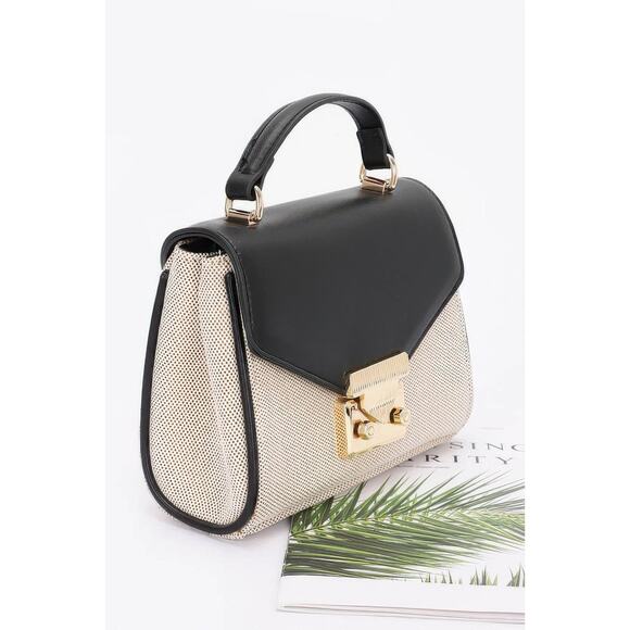 Canvas Top Handle Flap Bag - Picture 2 of 5